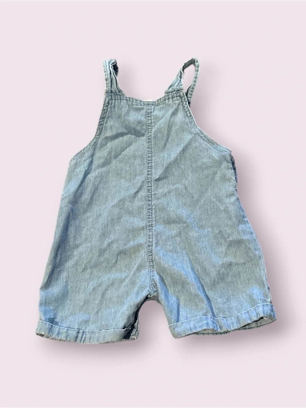 Disney Baby Lilo & Stitch Light Denim Shortalls Size 12 Months